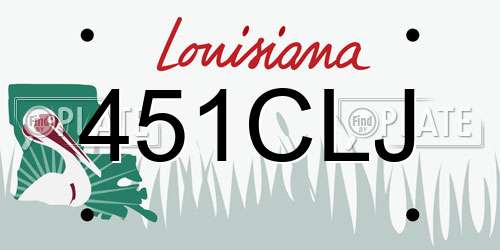 451CLJ Louisiana License Plate