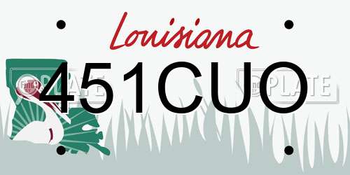 451CUO Louisiana License Plate