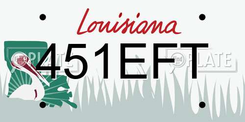 451EFT Louisiana License Plate