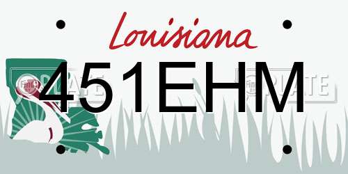 451EHM Louisiana License Plate