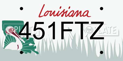 451FTZ Louisiana License Plate