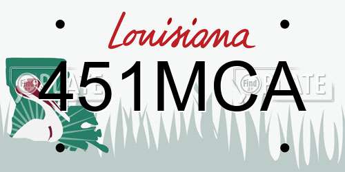 451MCA Louisiana License Plate