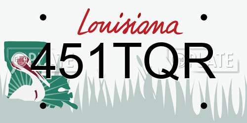 451TQR Louisiana License Plate