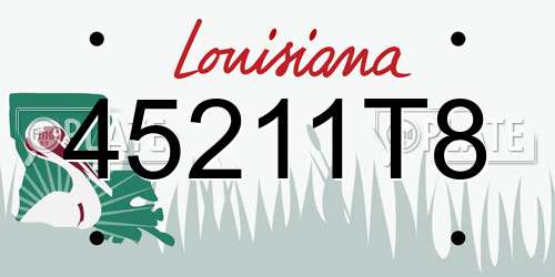 45211T8 Louisiana License Plate