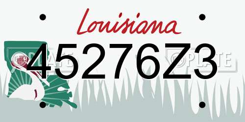 45276Z3 Louisiana License Plate