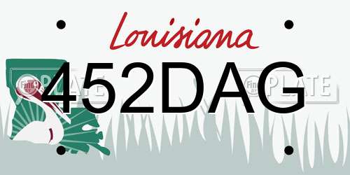 452DAG Louisiana License Plate