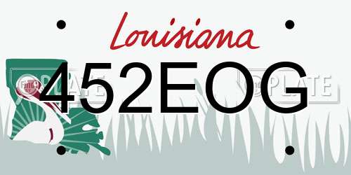 452EOG Louisiana License Plate