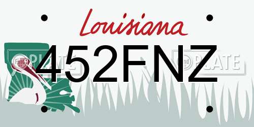 452FNZ Louisiana License Plate