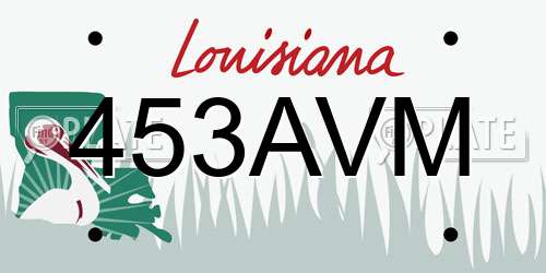 453AVM Louisiana License Plate