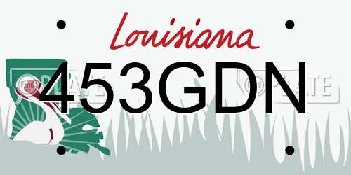 453GDN Louisiana License Plate