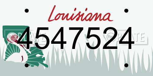 4547524 Louisiana License Plate