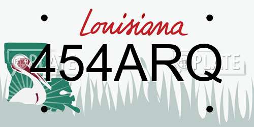 454ARQ Louisiana License Plate