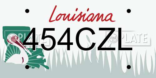 454CZL Louisiana License Plate