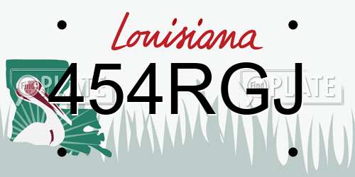 454RGJ Louisiana License Plate