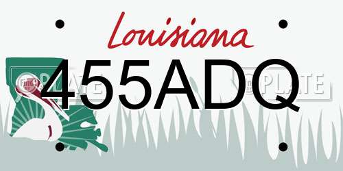 455ADQ Louisiana License Plate