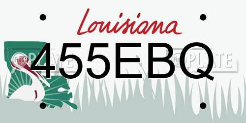 455EBQ Louisiana License Plate