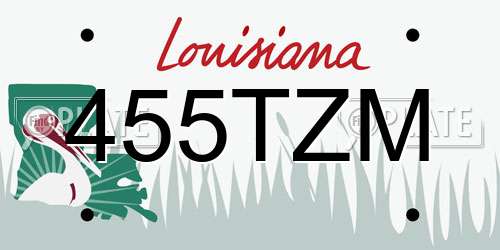 455TZM Louisiana License Plate
