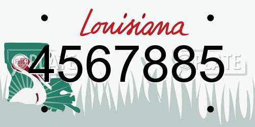 4567885 Louisiana License Plate