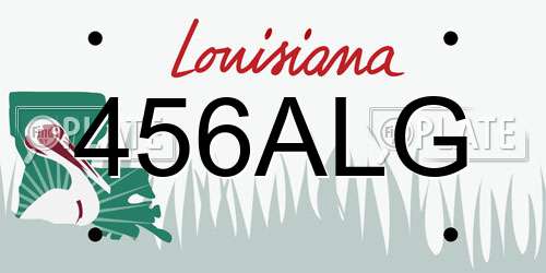 456ALG Louisiana License Plate