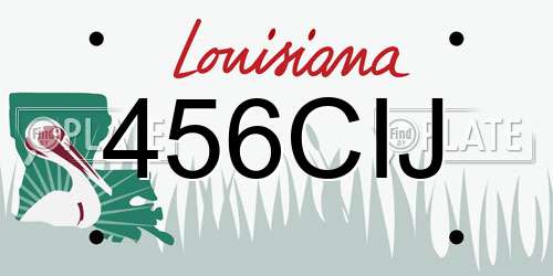 456CIJ Louisiana License Plate