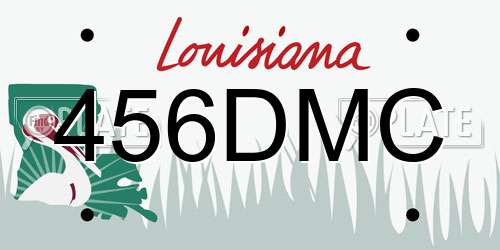 456DMC Louisiana License Plate