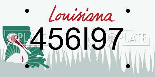 456I97 Louisiana License Plate