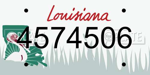 4574506 Louisiana License Plate