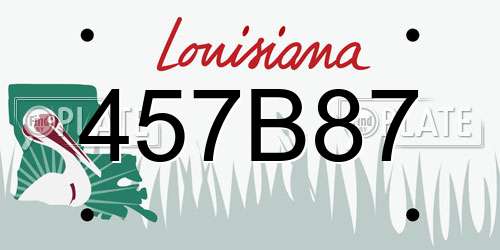 457B87 Louisiana License Plate