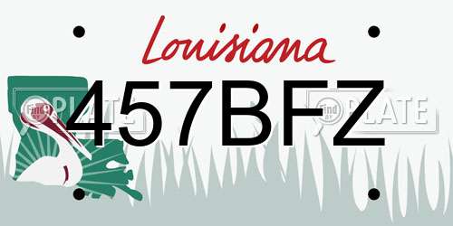 457BFZ Louisiana License Plate