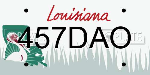 457DAO Louisiana License Plate