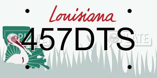 457DTS Louisiana License Plate