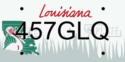 457GLQ Louisiana License Plate