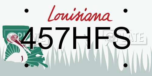 457HFS Louisiana License Plate
