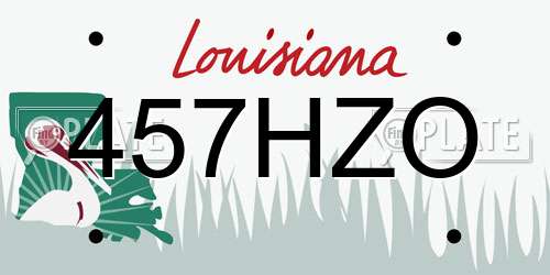 457HZO Louisiana License Plate