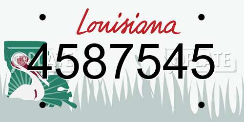 4587545 Louisiana License Plate