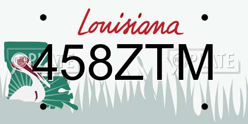458ZTM Louisiana License Plate