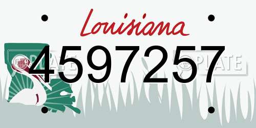 4597257 Louisiana License Plate