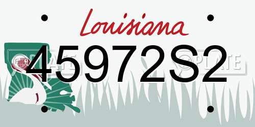 45972S2 Louisiana License Plate