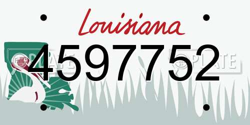 4597752 Louisiana License Plate