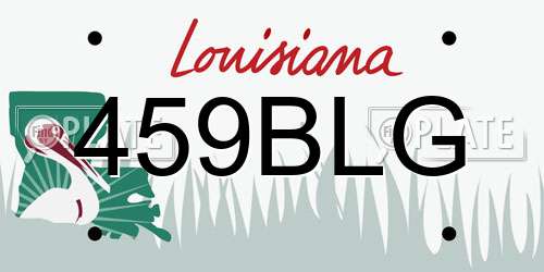459BLG Louisiana License Plate