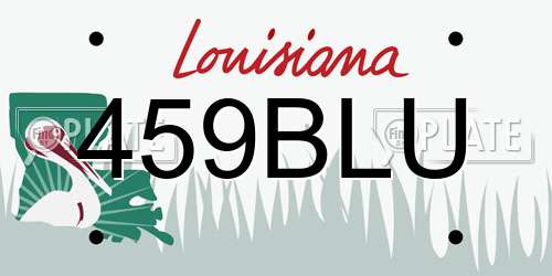 459BLU Louisiana License Plate