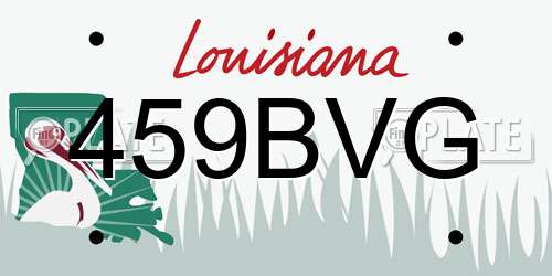 459BVG Louisiana License Plate