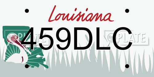 459DLC Louisiana License Plate