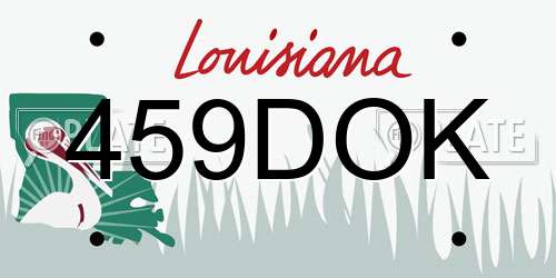 459DOK Louisiana License Plate