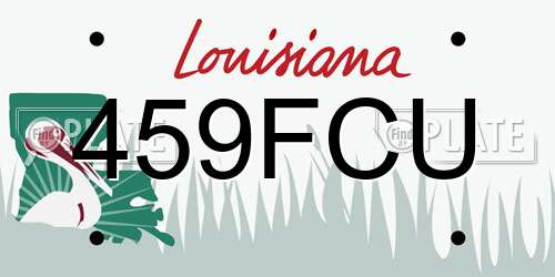 459FCU Louisiana License Plate