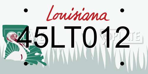 45LT012 Louisiana License Plate