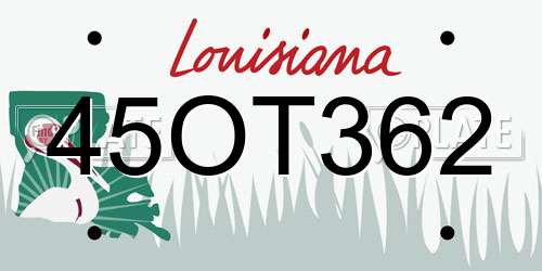 45OT362 Louisiana License Plate