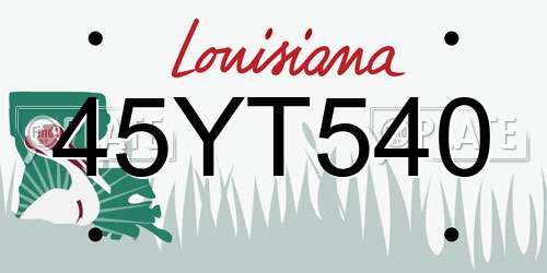 45YT540 Louisiana License Plate
