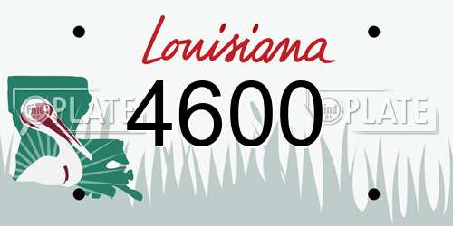 4600 Louisiana License Plate