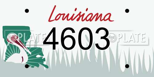 4603 Louisiana License Plate